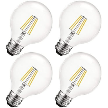 5.5W LED Clear G25 Decorative Vanity Light Bulbs,2700K 4000K 5000K CRI90 FLILED Dimmable LED Edison Globe Light Bulbs 40W Equivalent E26 Base 5000K, 3 Pack 450LM 